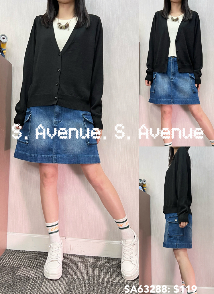 SA63288: 長袖假兩件有鈕top