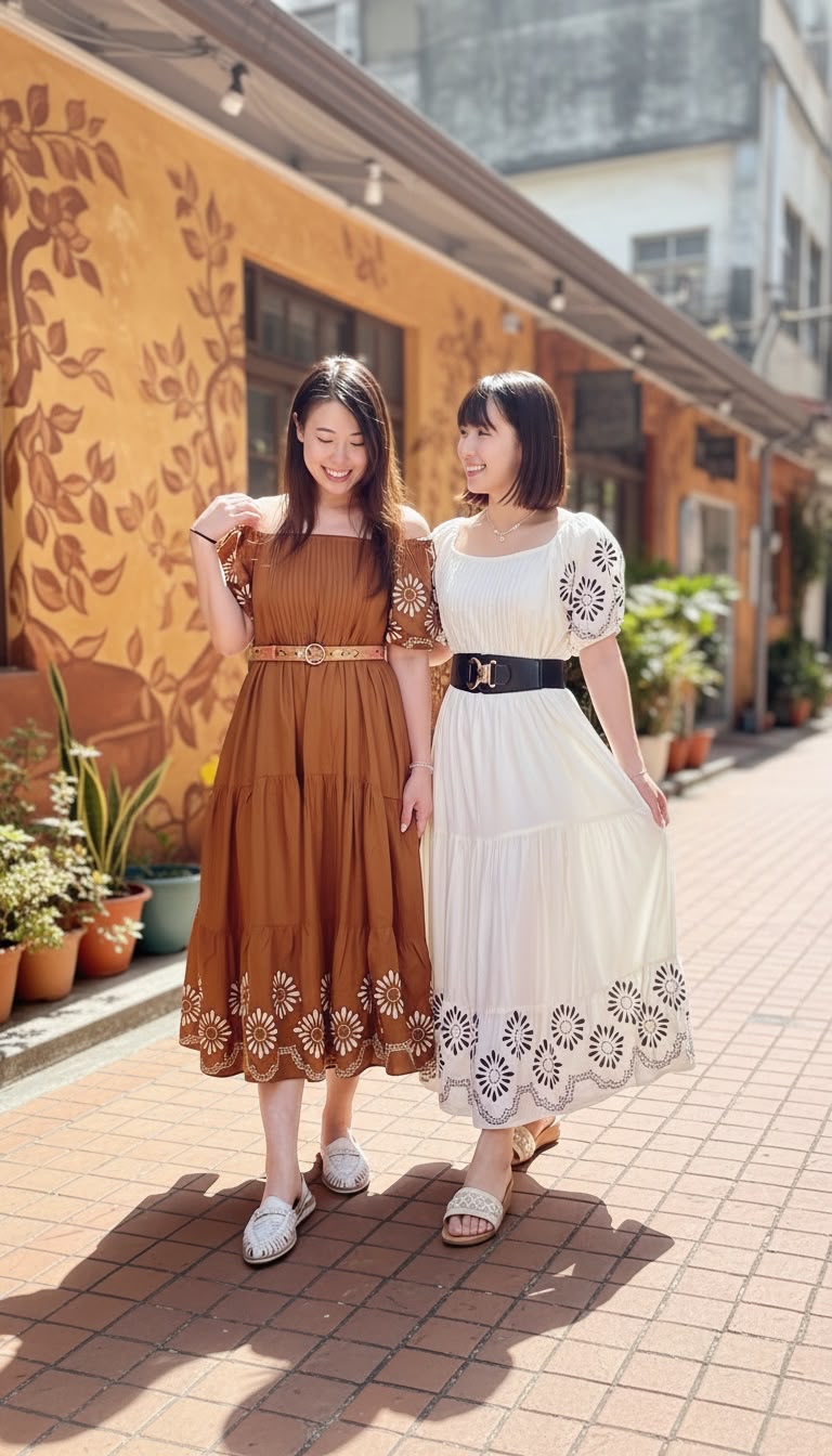 2454 Wide Neck Caramel Simple Fafa OP