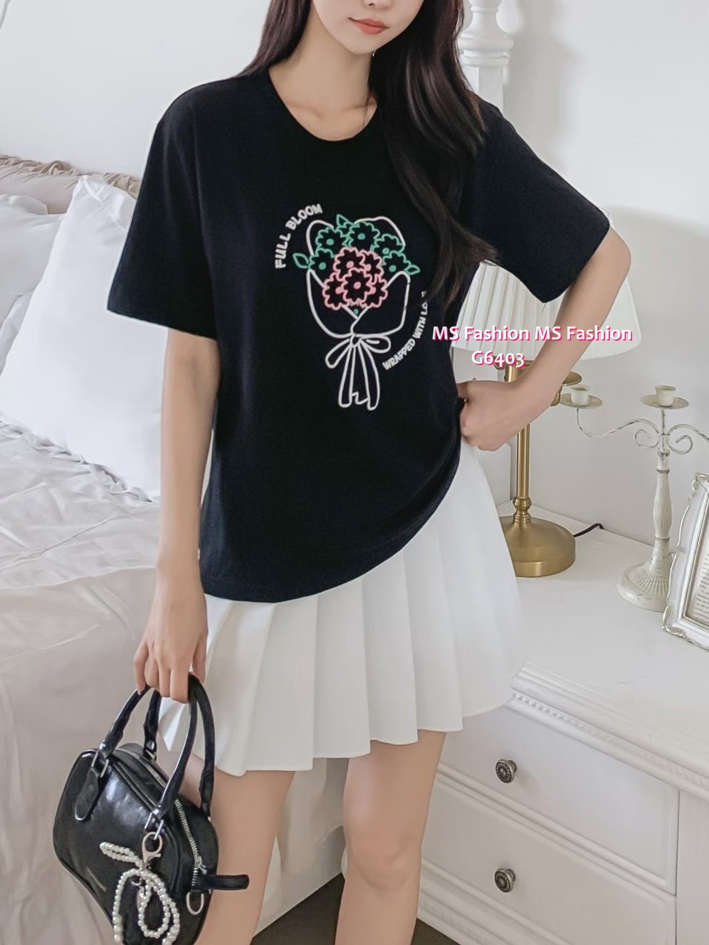 G6403 花花print tee