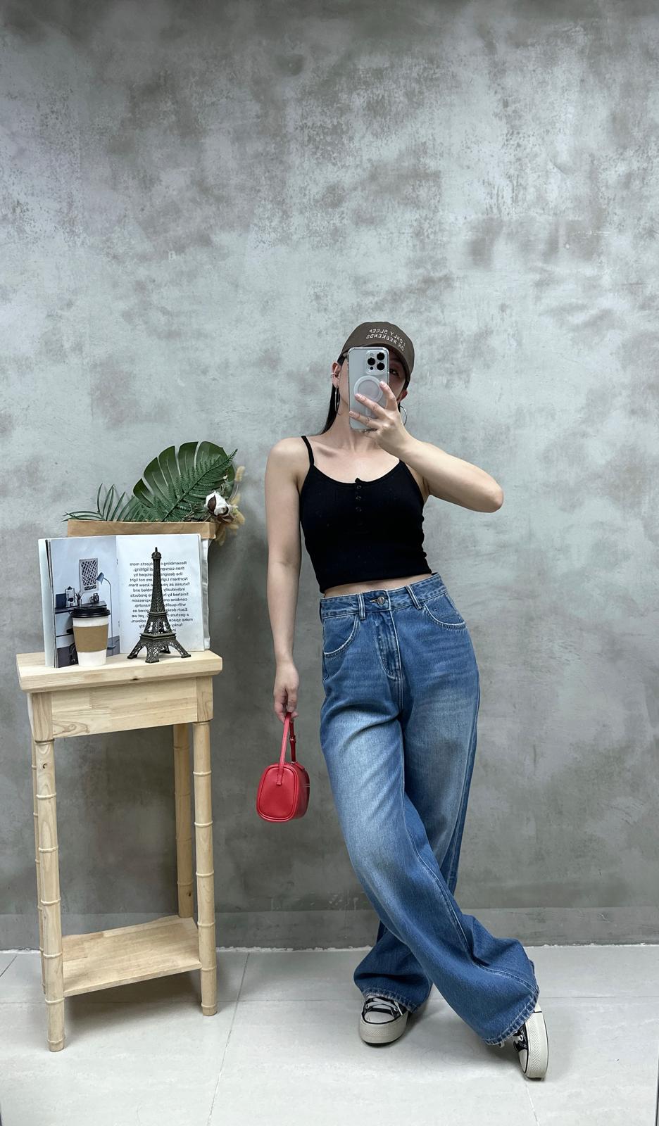 V07 扣鈕暗紋Bra top
