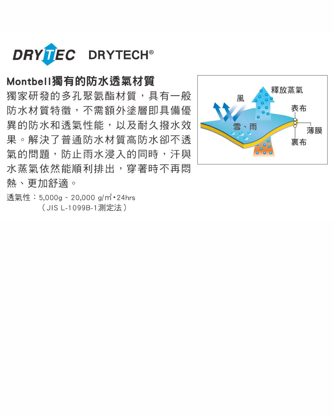日本代購【 2026新商品 日本直送 montbell 男裝 DRYTEC 防水 透氣 風褸 S-XXL | DryTec Waterproof Breathable Rain Jacket  】