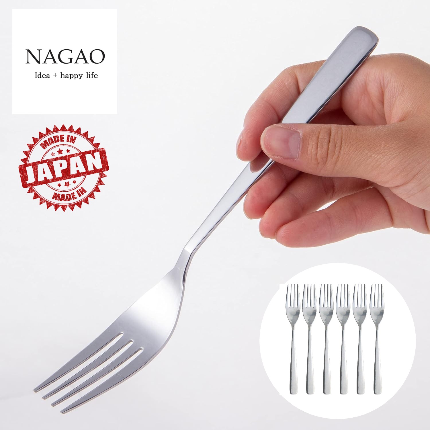 🔥🔥【日本製《NAGAO》燕三条製不鏽鋼餐具】餐叉 x 6隻