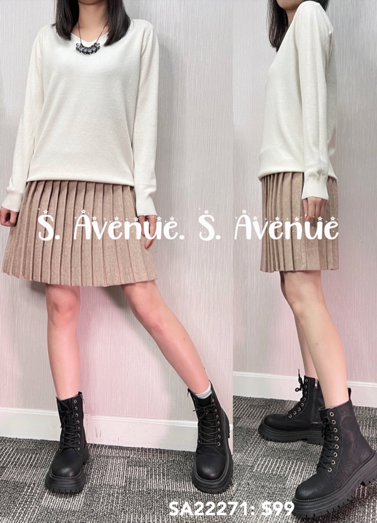 SA22268: 長袖圓領淨色線冷top