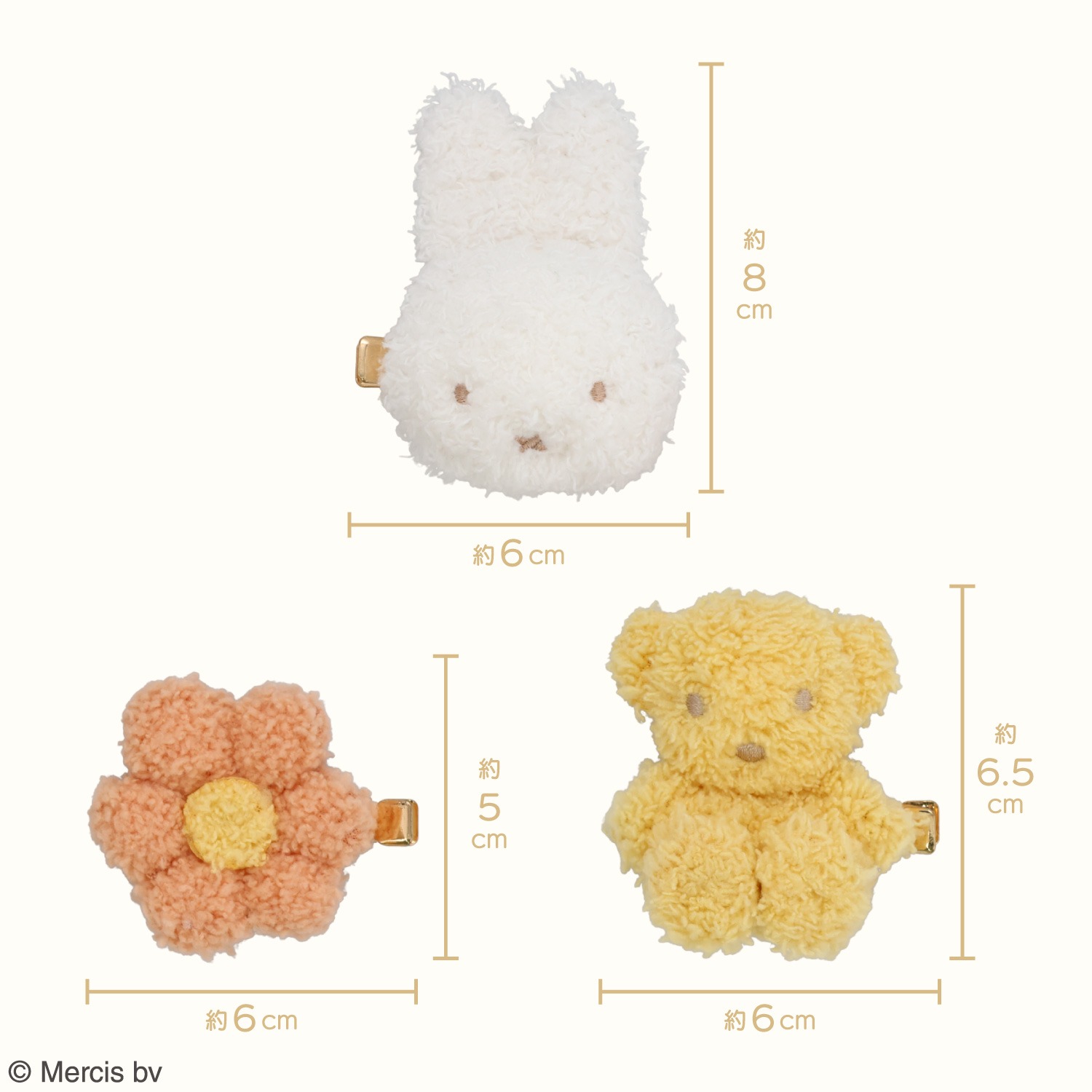 🌸 【預訂】Hair Clip <Miffy & Flowers / Miffy & Bear>-Dick Bruna Powdery Series