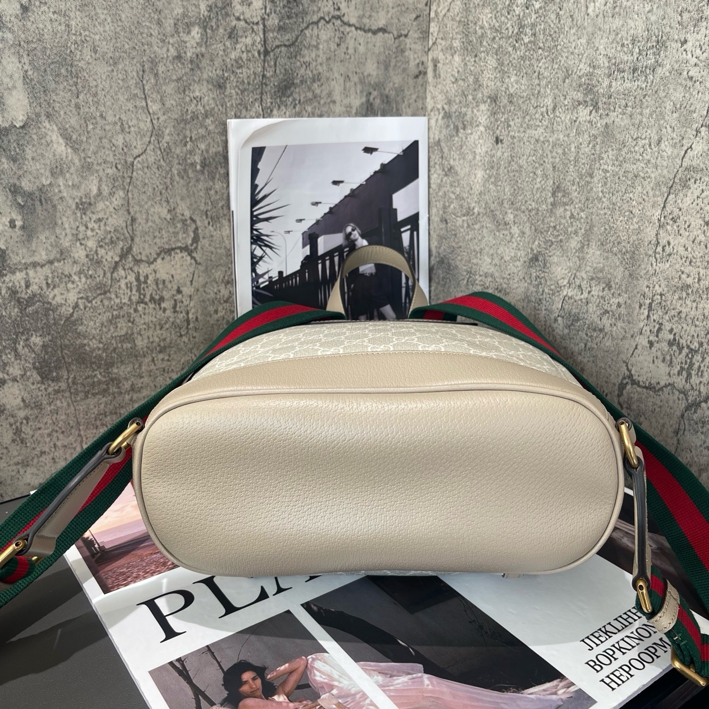 【預訂貨品】Gucci 燕麥色老花書包🎒