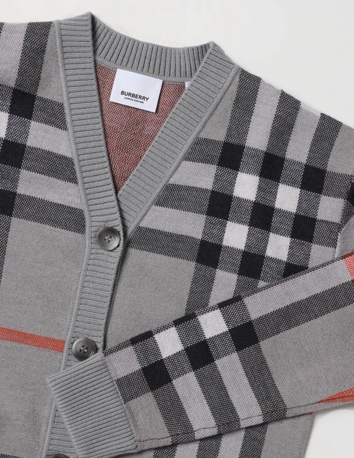 Burberry kids 經典灰色大格冷外套