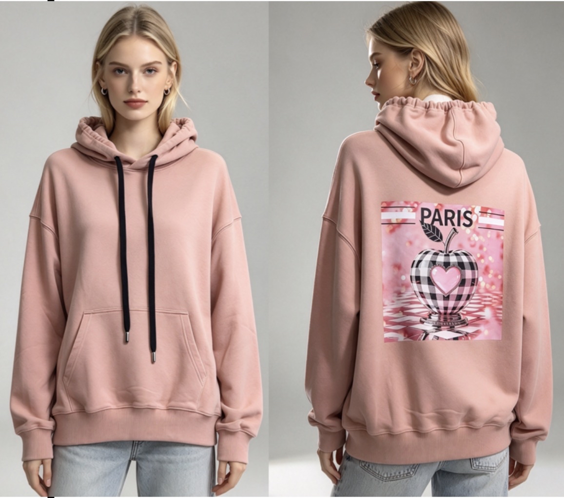 [訂購］A013 Gingham Apple Paris Hoodie