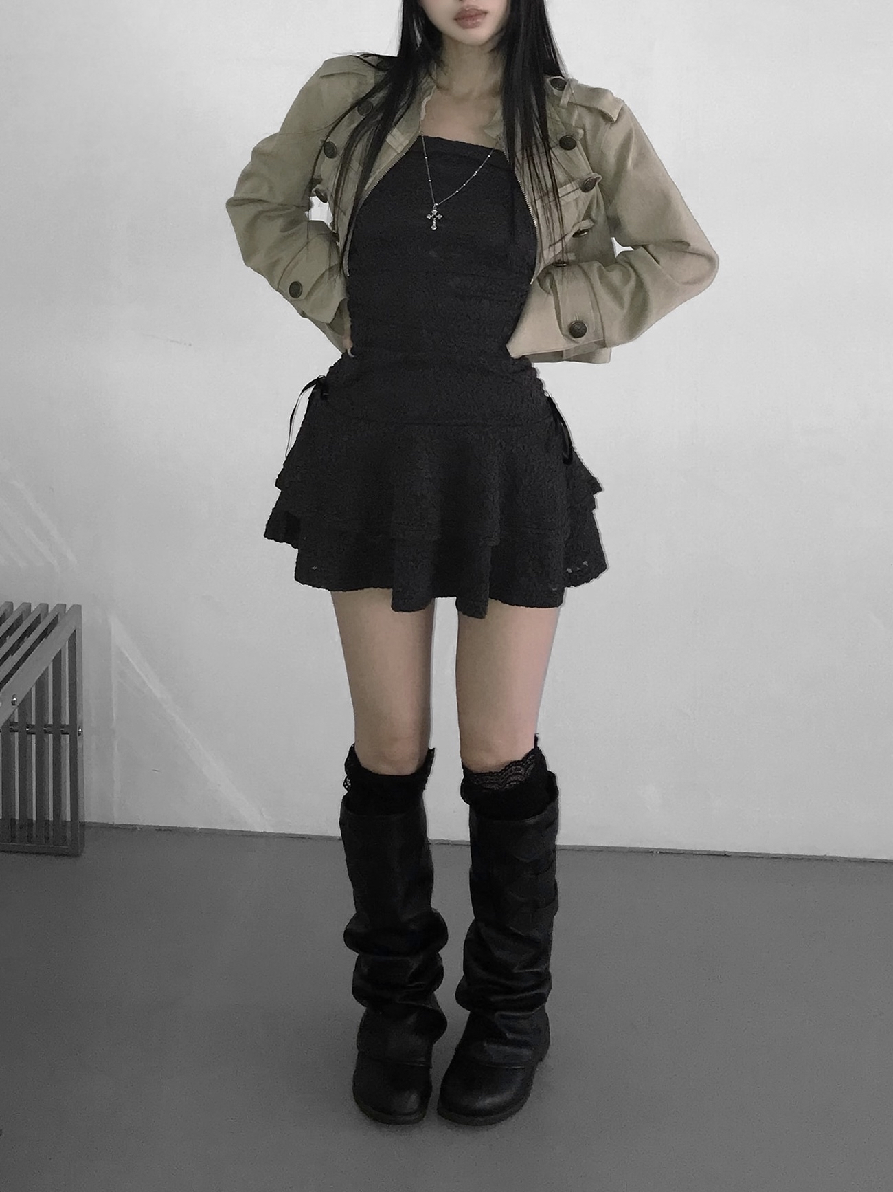 Vintage Zip Front Cropped Jacket