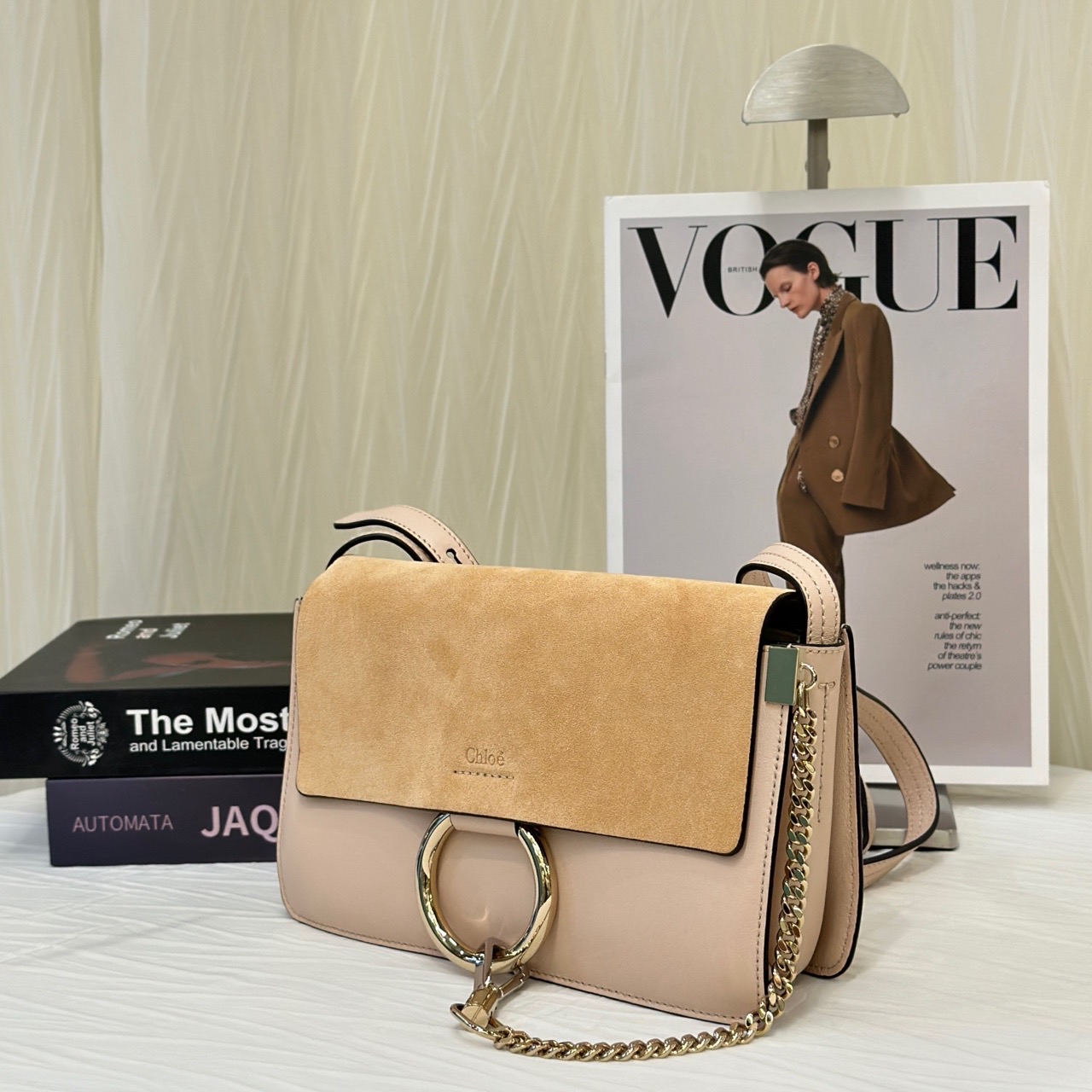 【預訂貨品】Chloe粉色拼麂皮faye