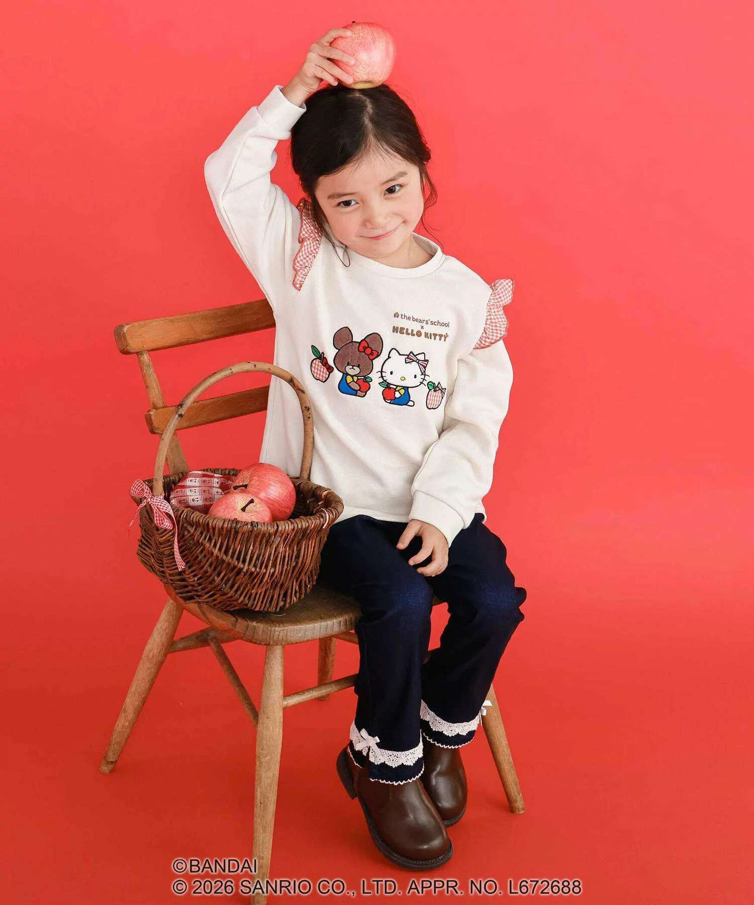 🆕【⭐訂購⭐】🌀 🇯🇵 日本直送 #Kitty x #theBearsSchool 絨毛貼布 格紋荷葉邊 抓絨衛衣［2款選］🌀 [ELJA-0031][261103]