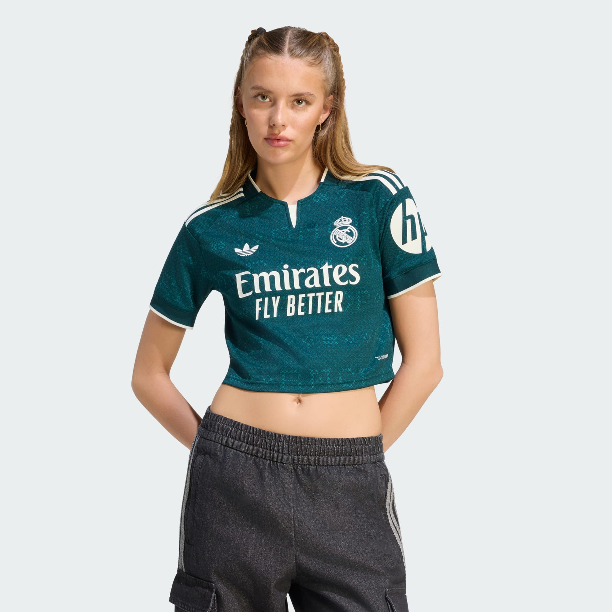 💚典雅的暗綠色調 Adidas Real Madrid 皇家馬德里 2026-27 作客女裝短版球衣 (可加印字章) KC4238