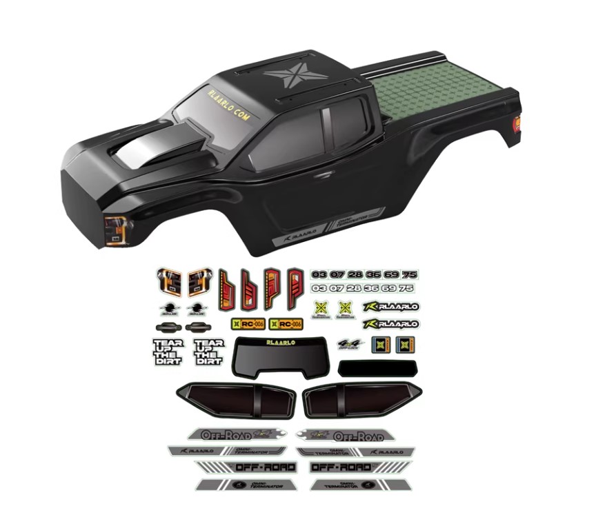 全新 Rlaarlo MINI 1:10 Monster Truck V2 大腳車 PC 車殼 | 雷拉洛 | 黑色