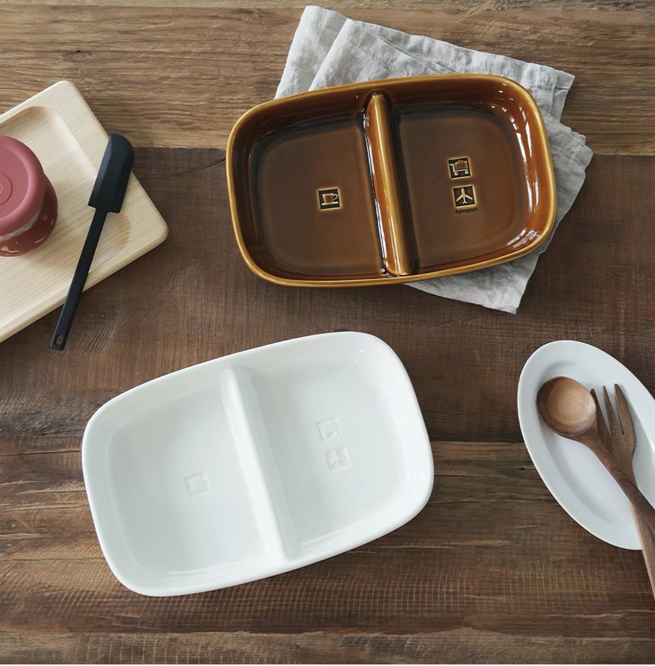 日本霜山耐高溫陶瓷分隔餐盤