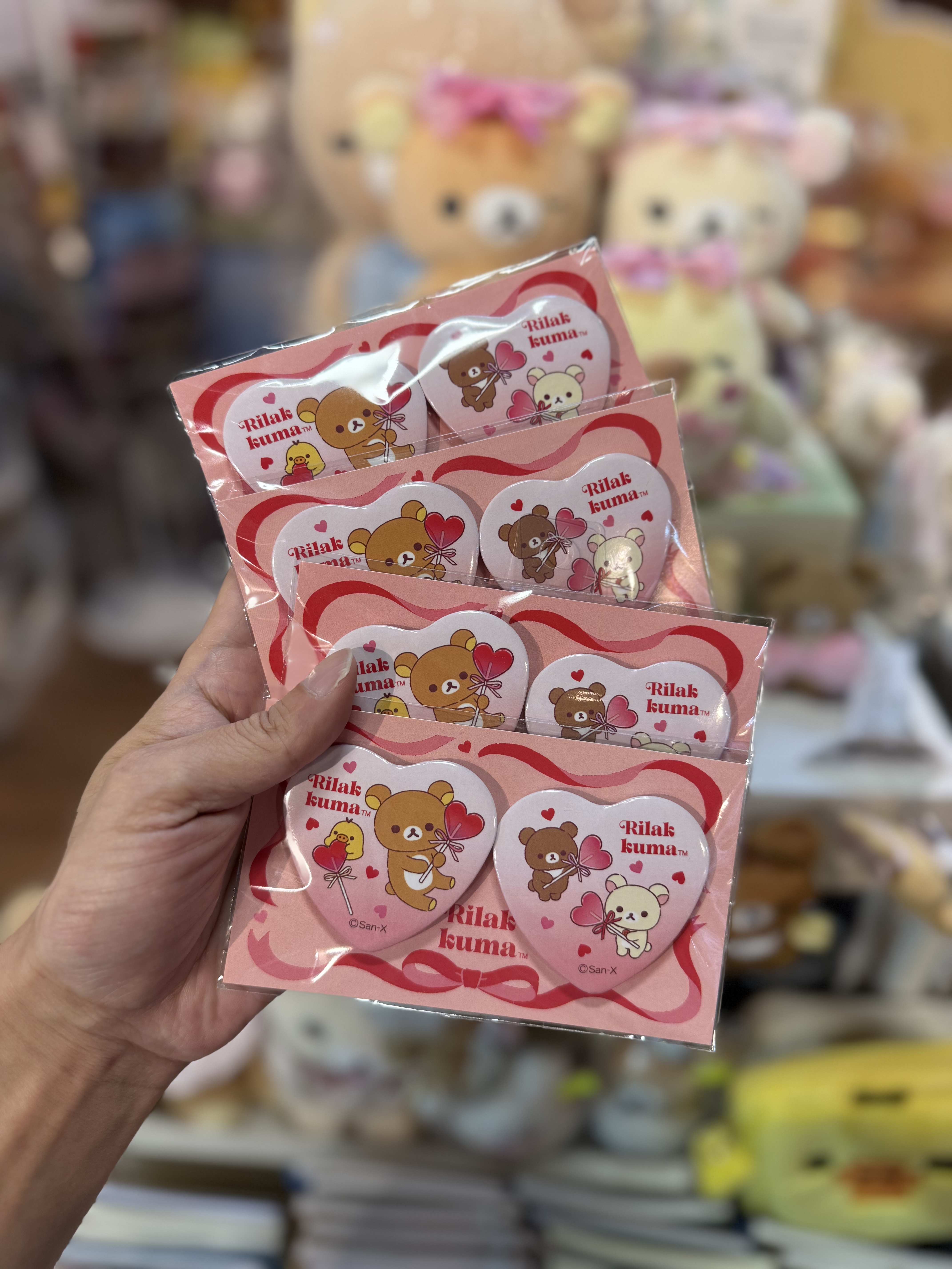 《現貨》全新日本專店限定 Rilakkuma情人節造型對型心型扣針