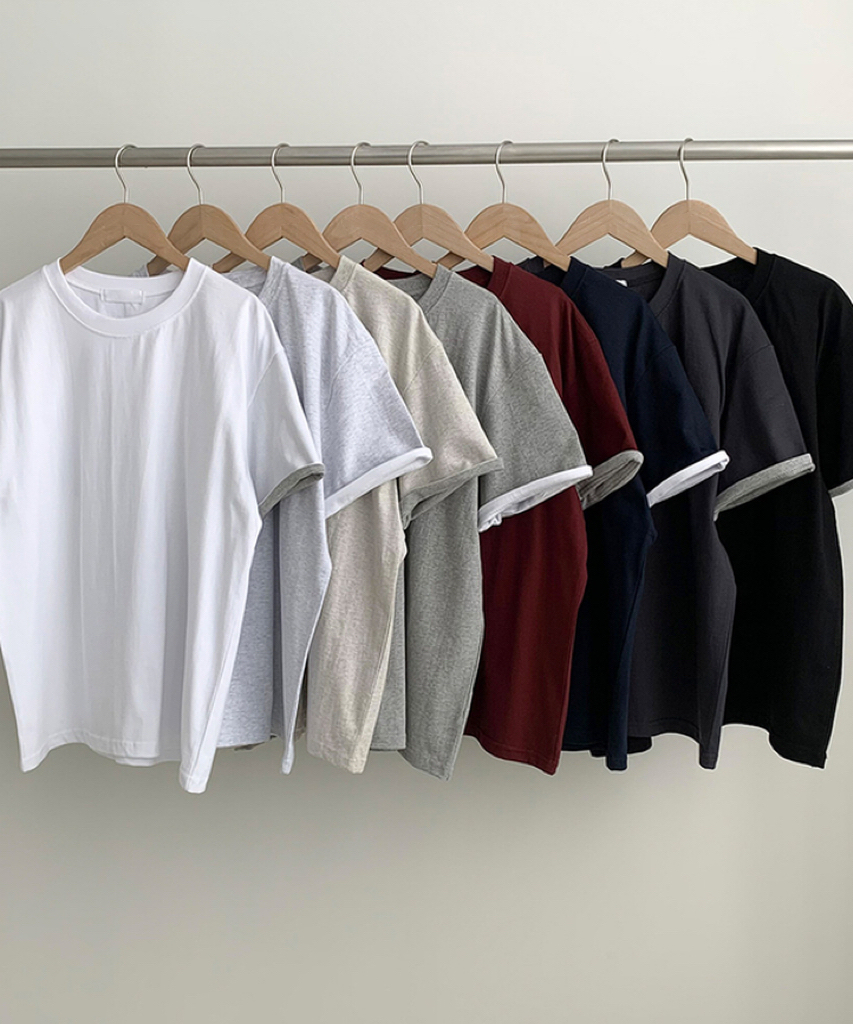 Contrast Cuff Short Sleeve Tee
