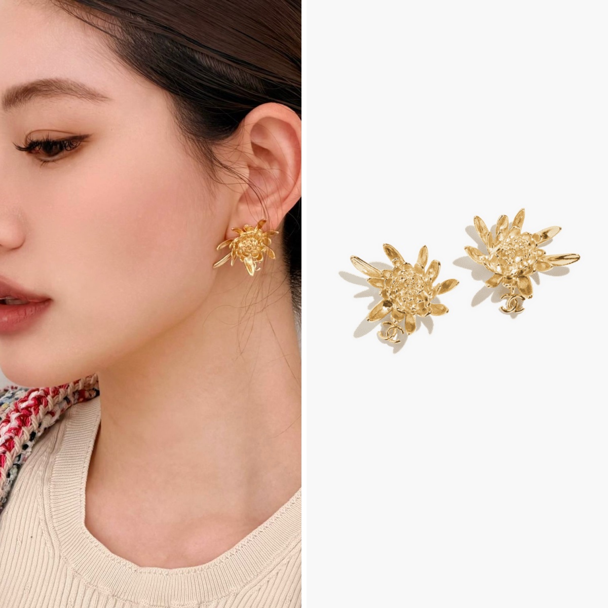 CHANEL 2026 Pre-Collection 雛菊花朵耳環