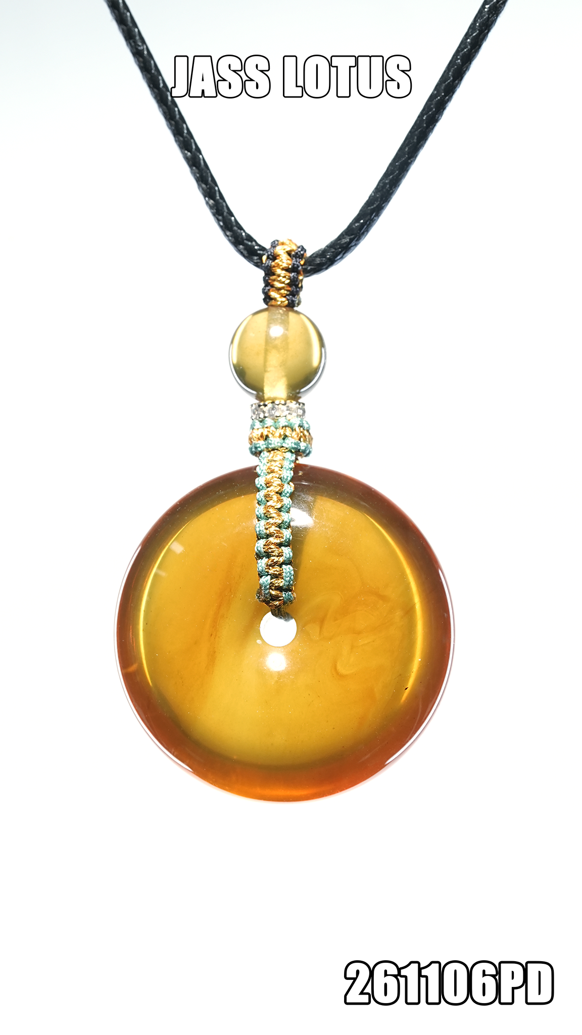 緬甸天然琥珀金棕珀平安扣吊墜