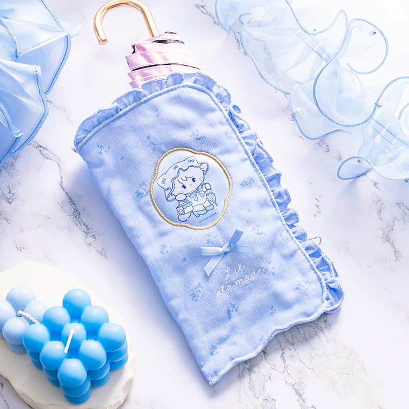 🎀【預訂】Lil ala mode Mousse Blue 蕾絲吸水毛巾袋