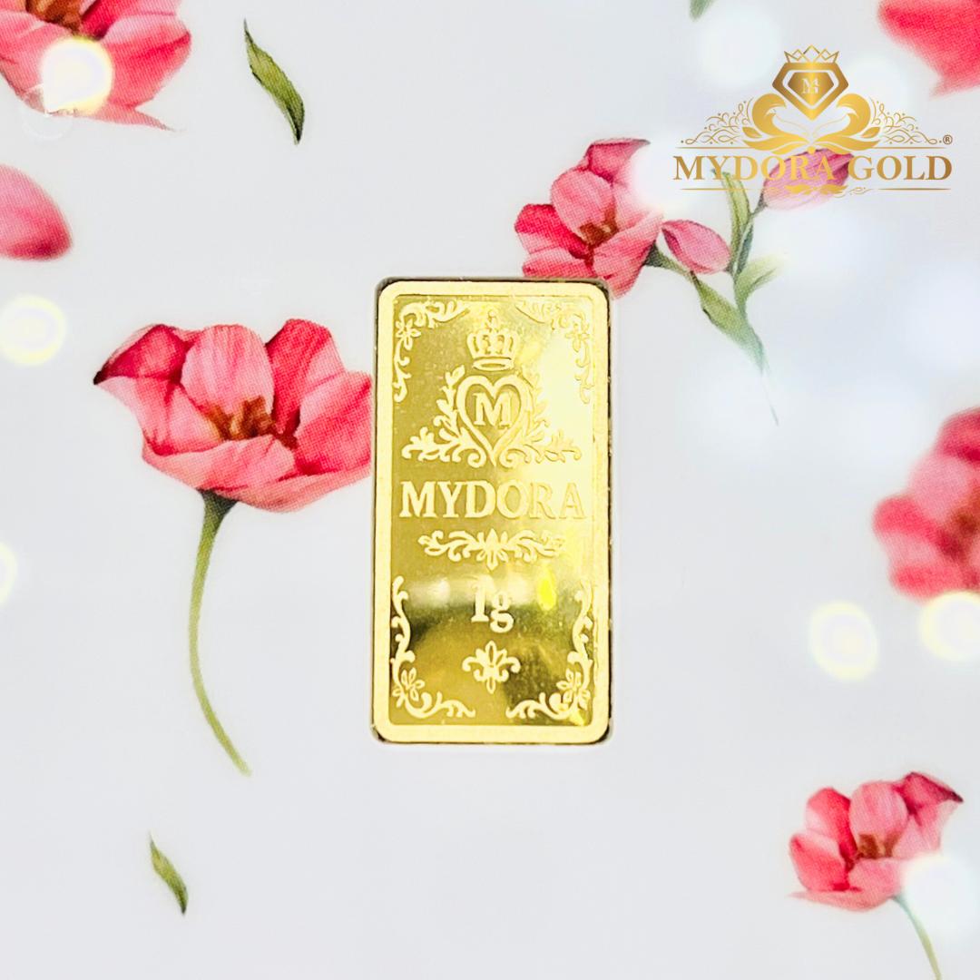 MYDORA 999.9 Flower Bloom Signature Goldbar 1gm