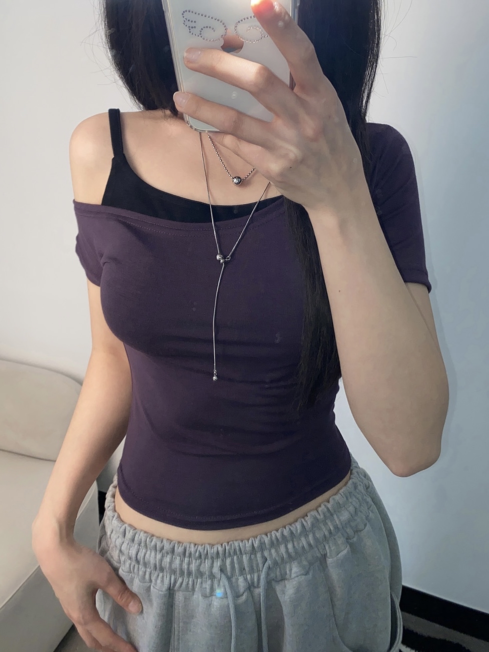 Asymmetrical Off-Shoulder Layered Top