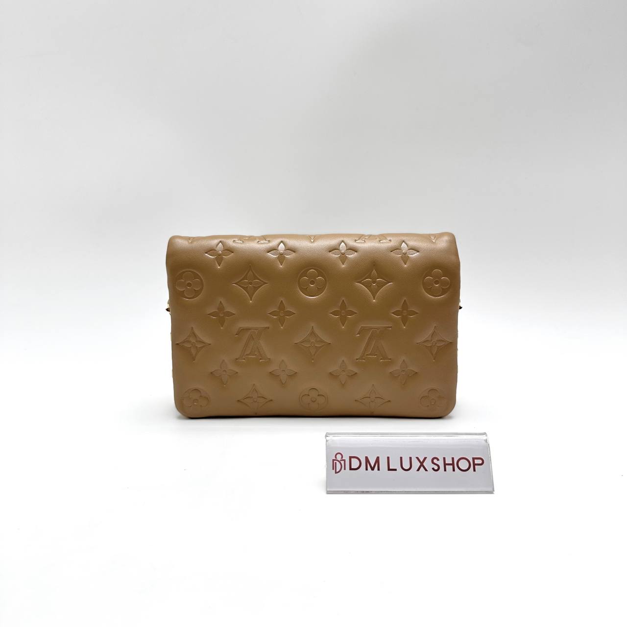 LV Camel Embossed Monogram Coussin WOC GHW