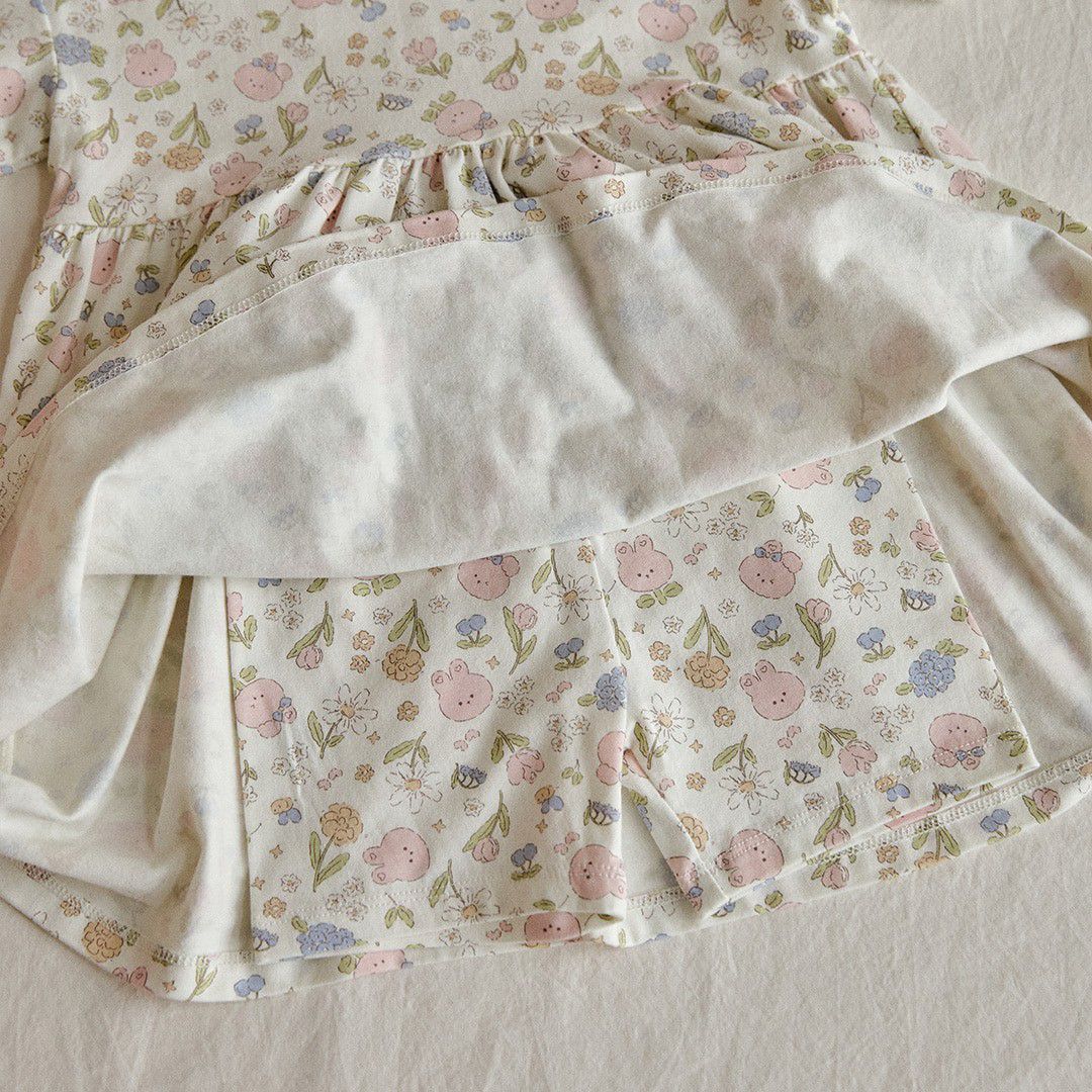 26S/S DTD夏日花草派對系列-莫代爾彈連衣裙&打底褲套裝