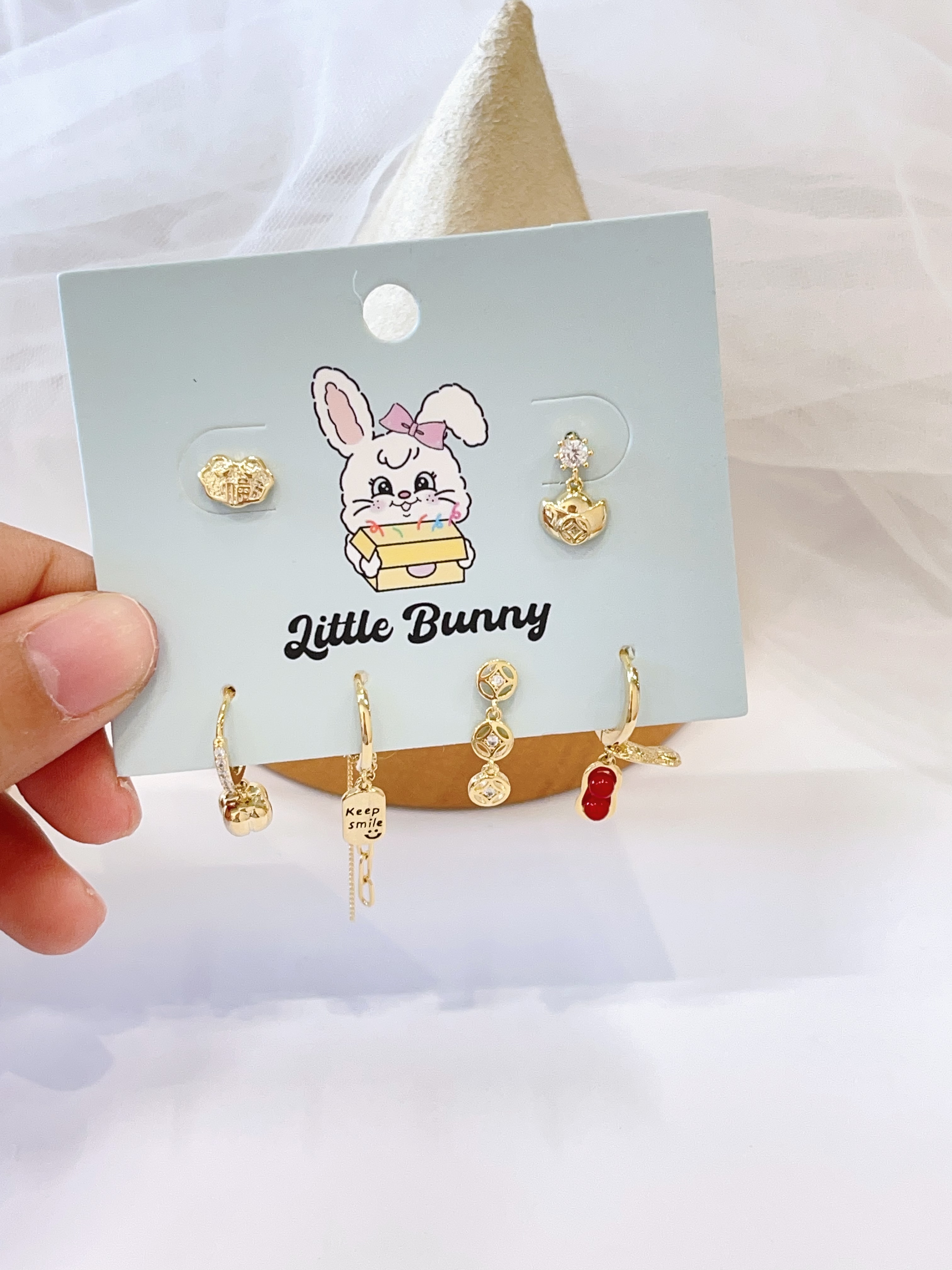 新中式元宝耳环套装