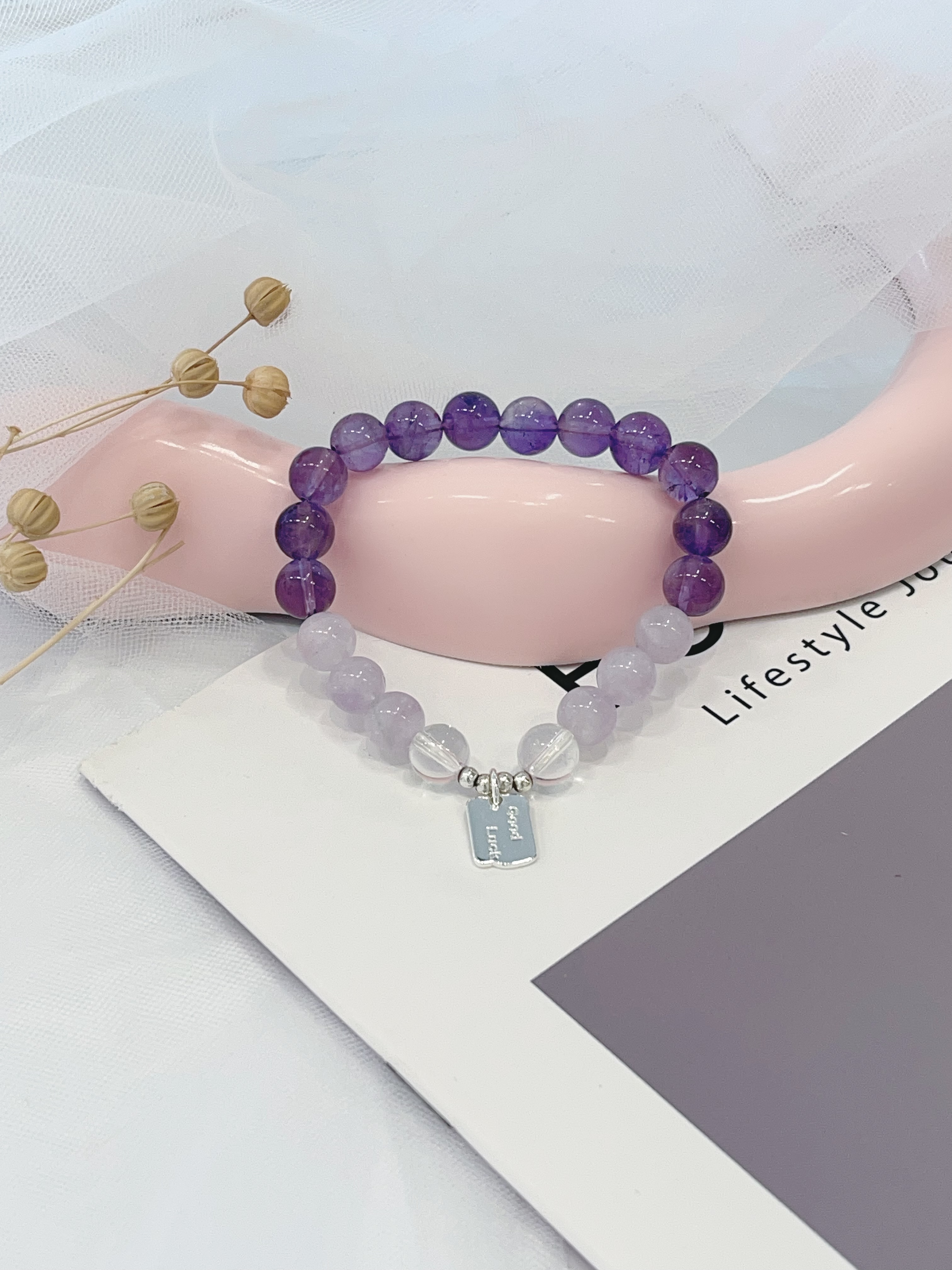 💜 渐层紫水晶手串 Lavender & Deep Amethyst ｜8mm