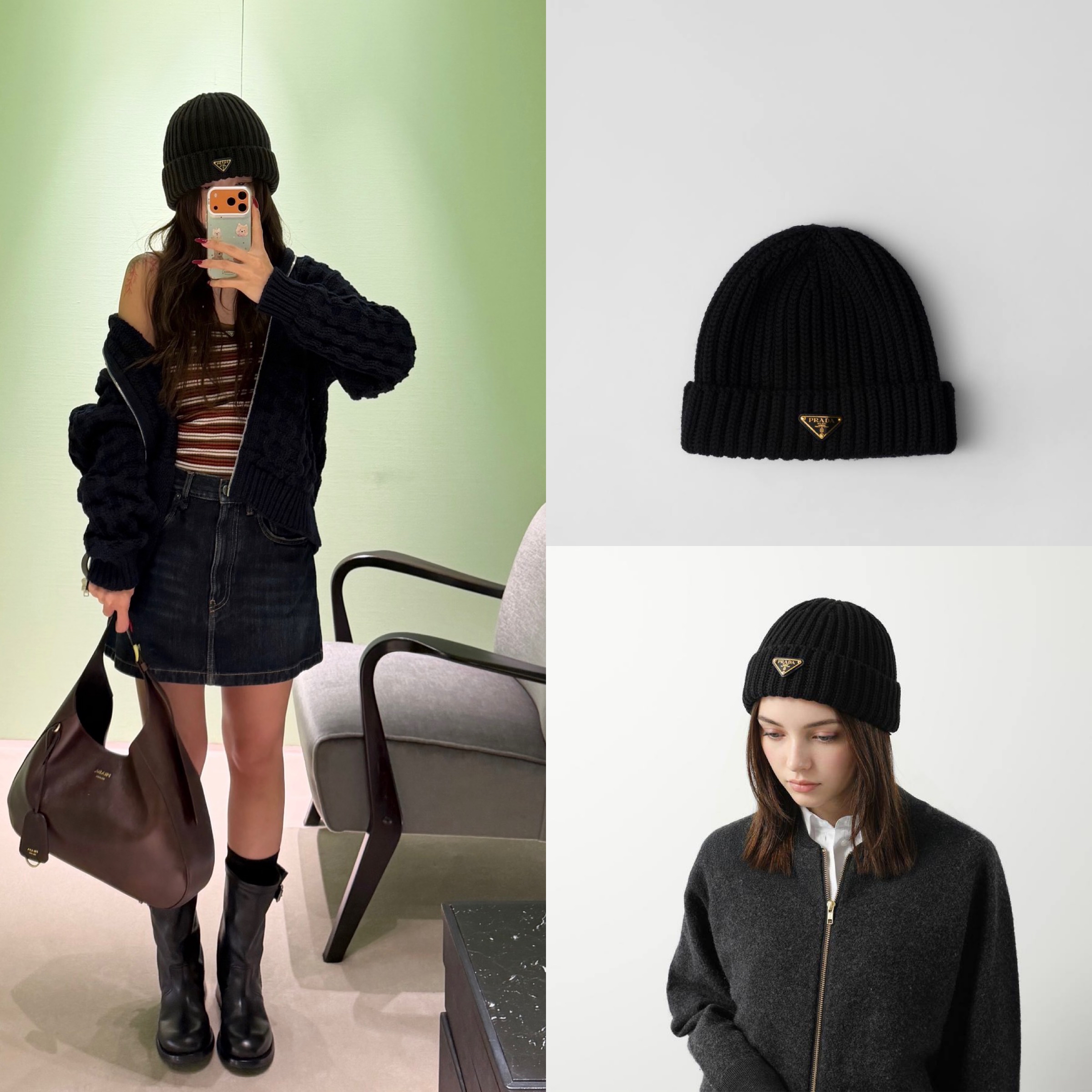 精選優惠✨訂貨🍒Prada wool beanie  Size S 57cm / M 58cm