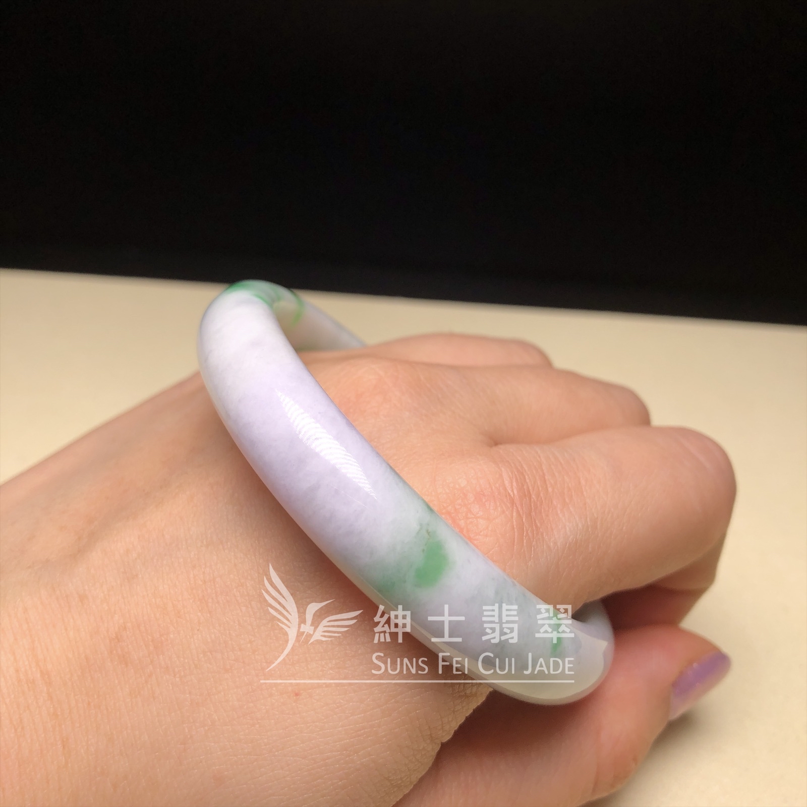 紫底飄翠福鐲56.4mm  YM00150