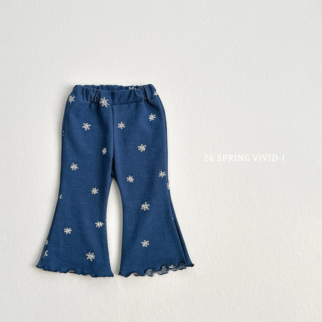 🌸預訂 韓國直送🌸🇰🇷VIVIDI四色彈性牛仔花邊喇叭褲