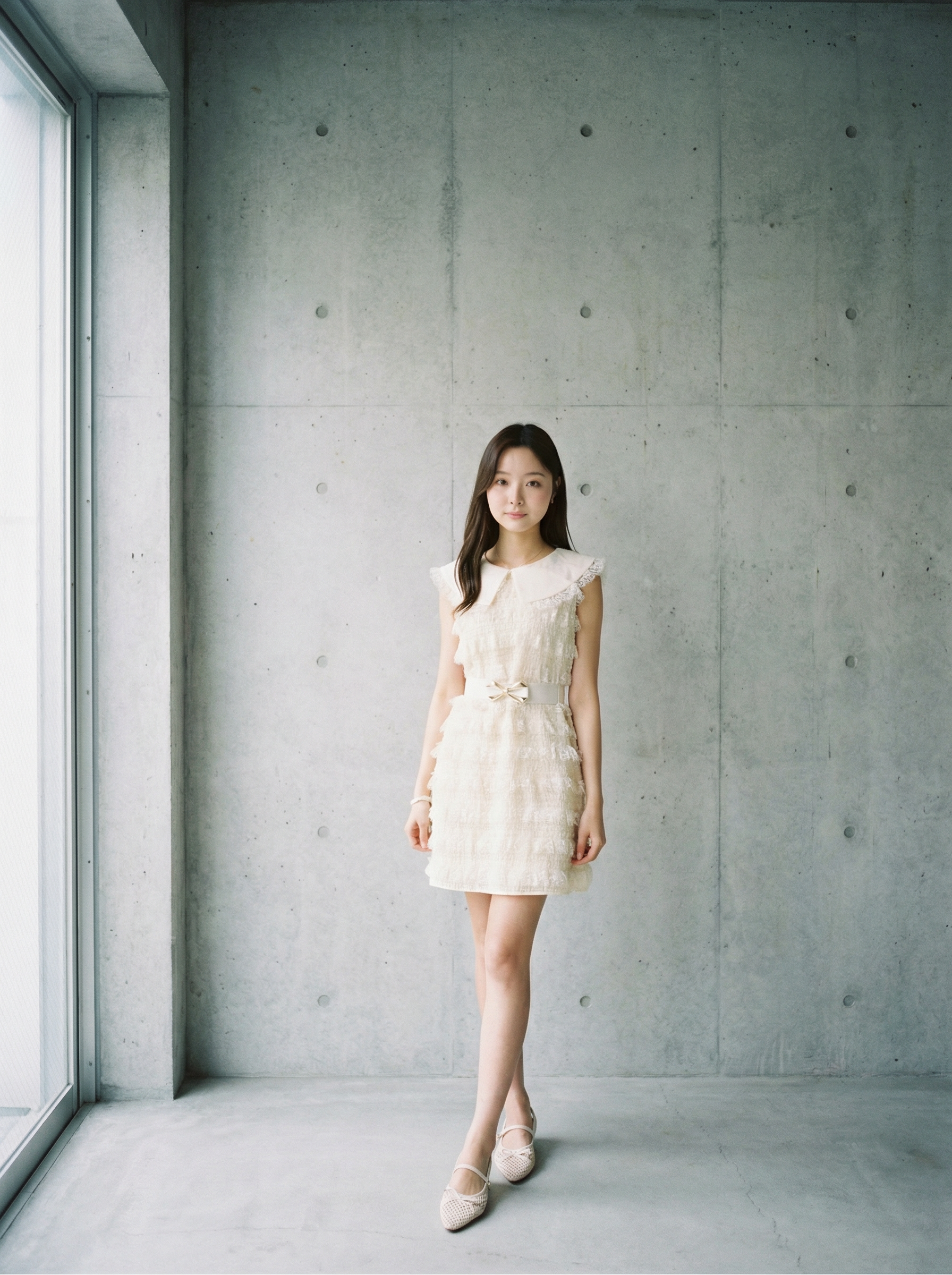 優雅蕾絲連衣裙（腰帶另行購買)