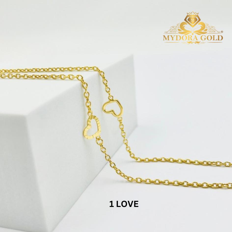 MYDORA Rantai Tangan Sauh + Love Bingkai l EMAS 916/22K