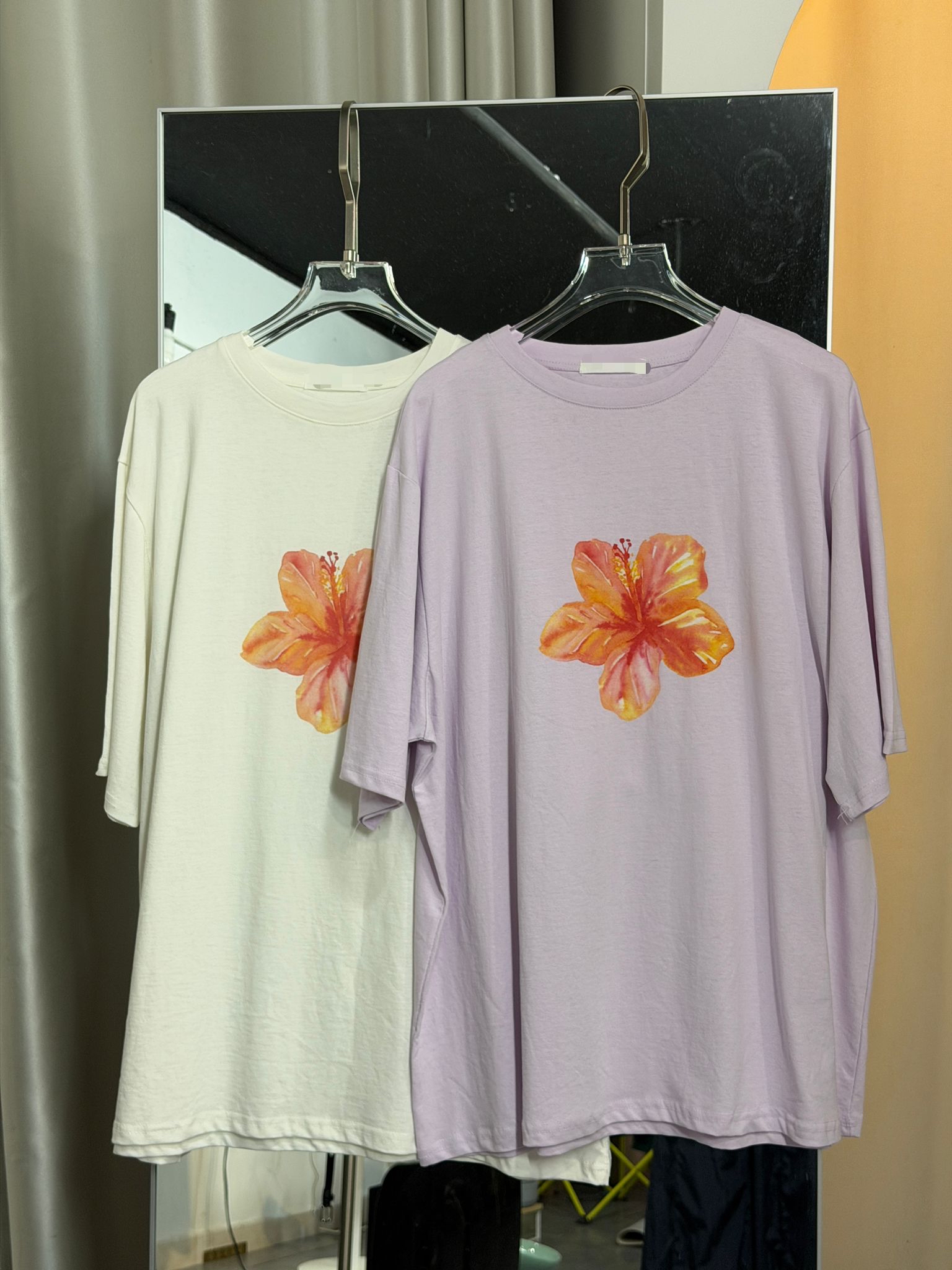 夏日花印花寬鬆短袖Tee