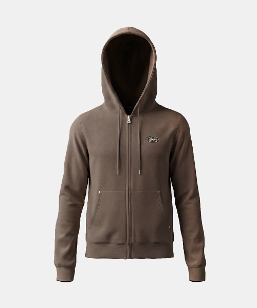 BS Soft Terry Zip-Up Hoodie - Brown