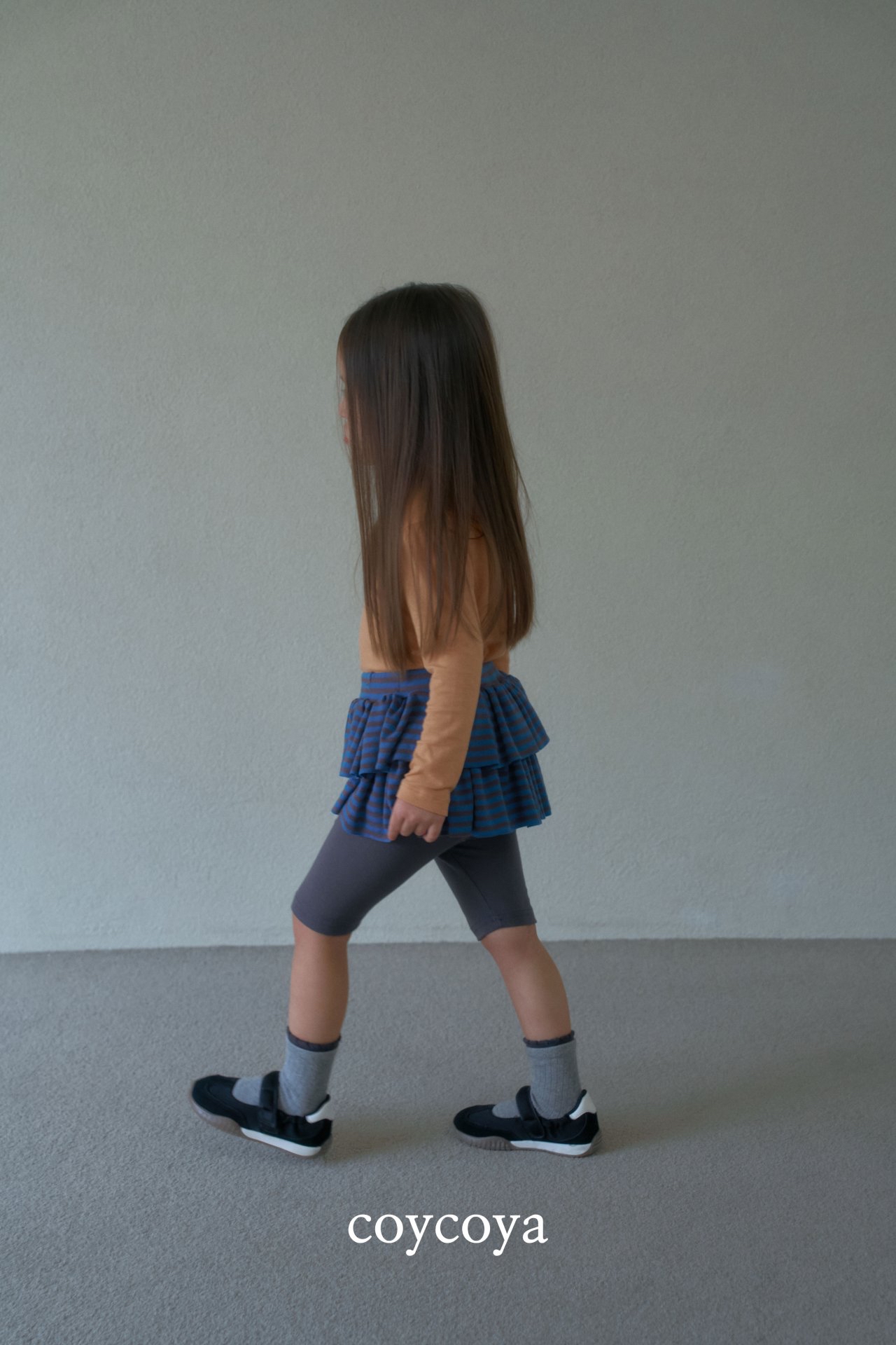 🌸預訂 韓國直送🌸🇰🇷COYCOYA兩色條紋層疊裙擺打底褲