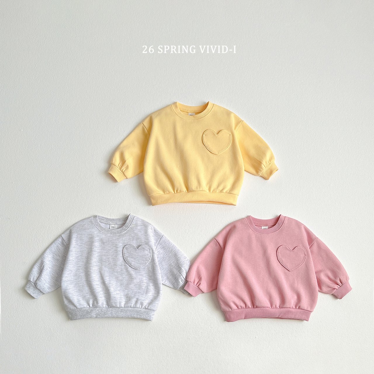 🌸預訂 韓國直送🌸🇰🇷VIVIDI三色愛心寬鬆衛衣