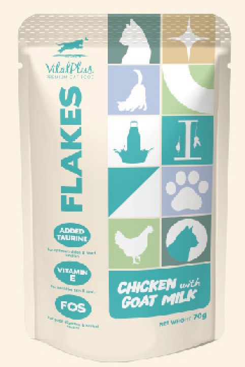 VitalPlus 貓用雞肉羊奶薄片 70克