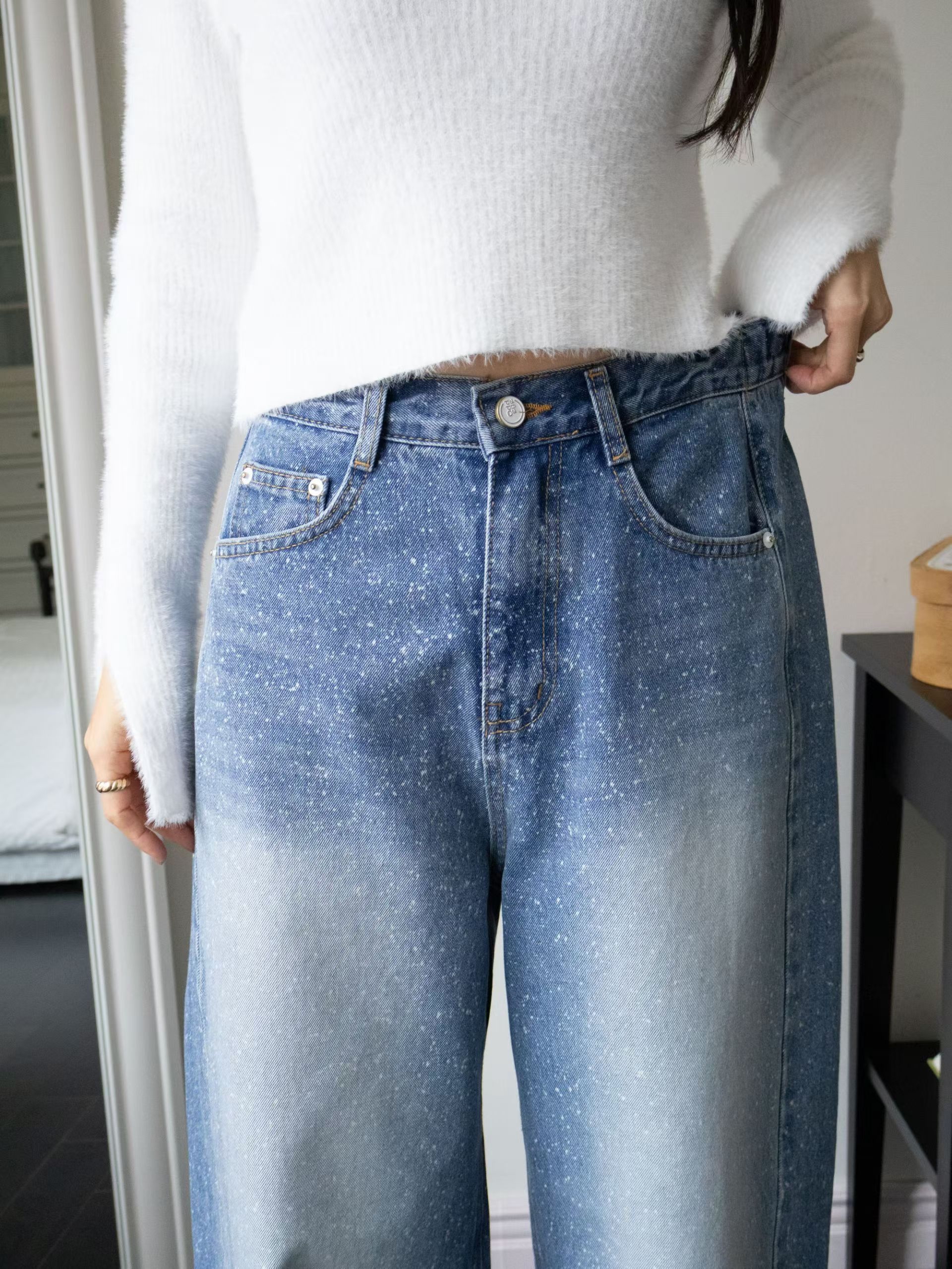 潑墨洗水牛仔褲