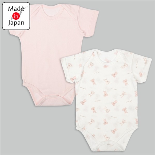 🇯🇵預訂 日本直送🇯🇵日本製小兔印花純棉短袖包屁衣兩件套