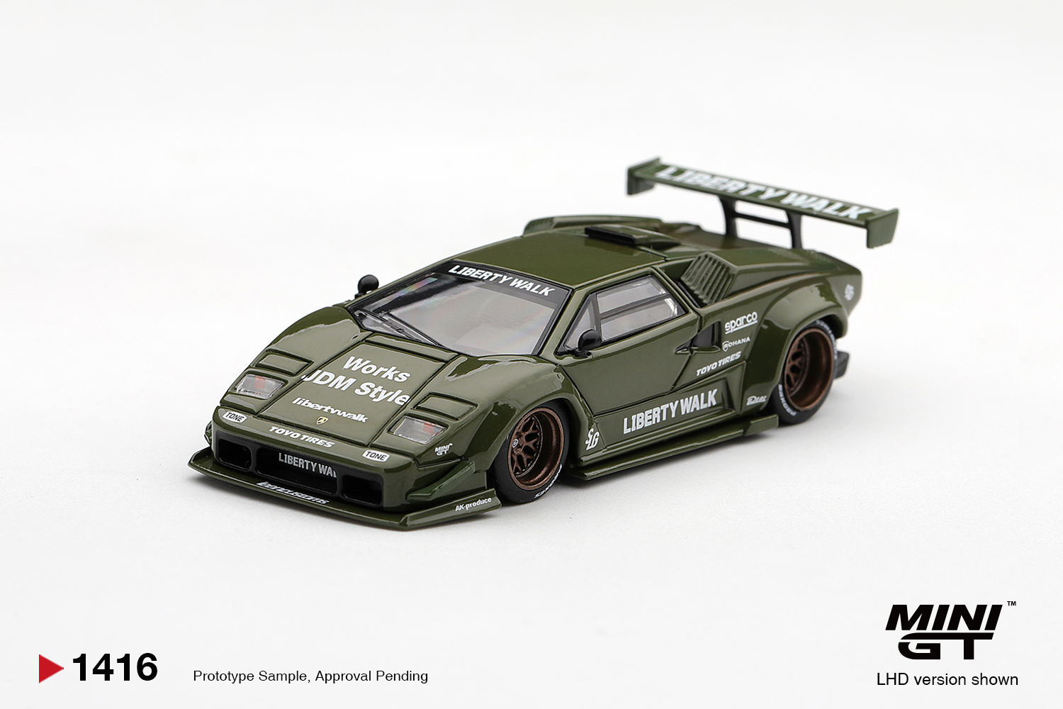 【預訂】 Pre Order MINI GT 1416 1/64 Lamborghini Countach LB-WORKS Army Green｜ MINIGT Pre Order Price: HK$80