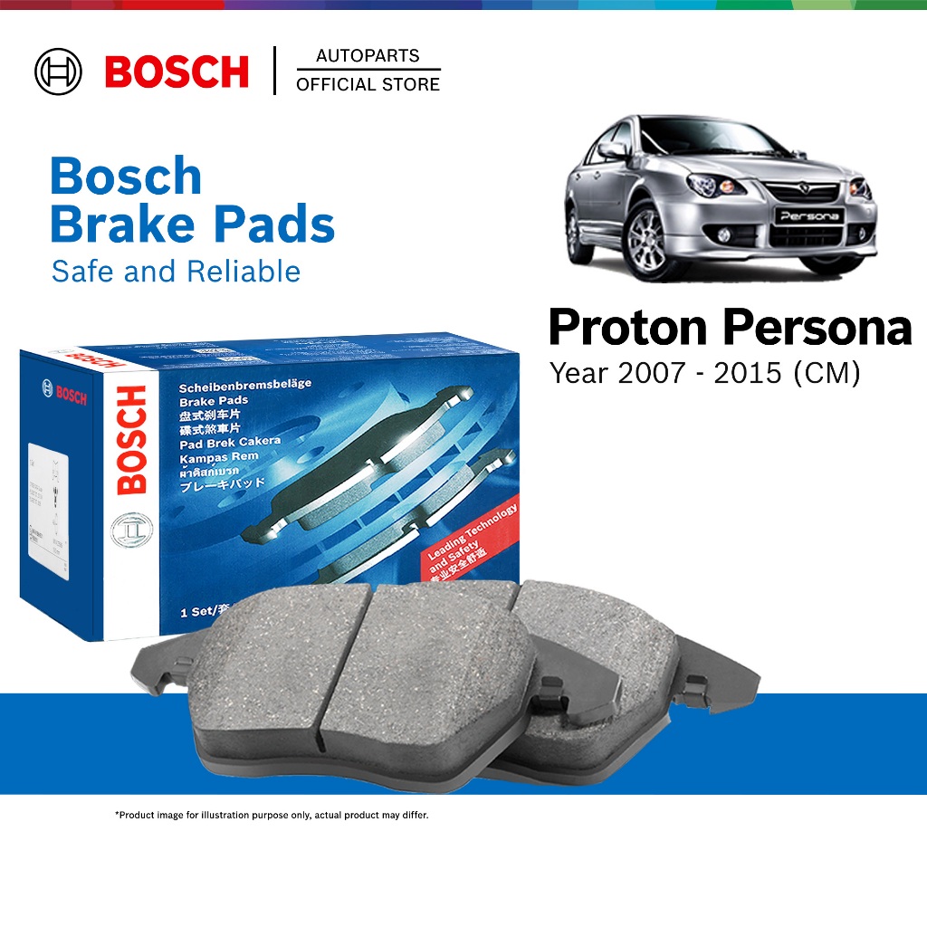 Bosch Front Brake Pads for Proton Persona 1.6 CM 1st-Gen (2007 - 2015) - 0986AB1000