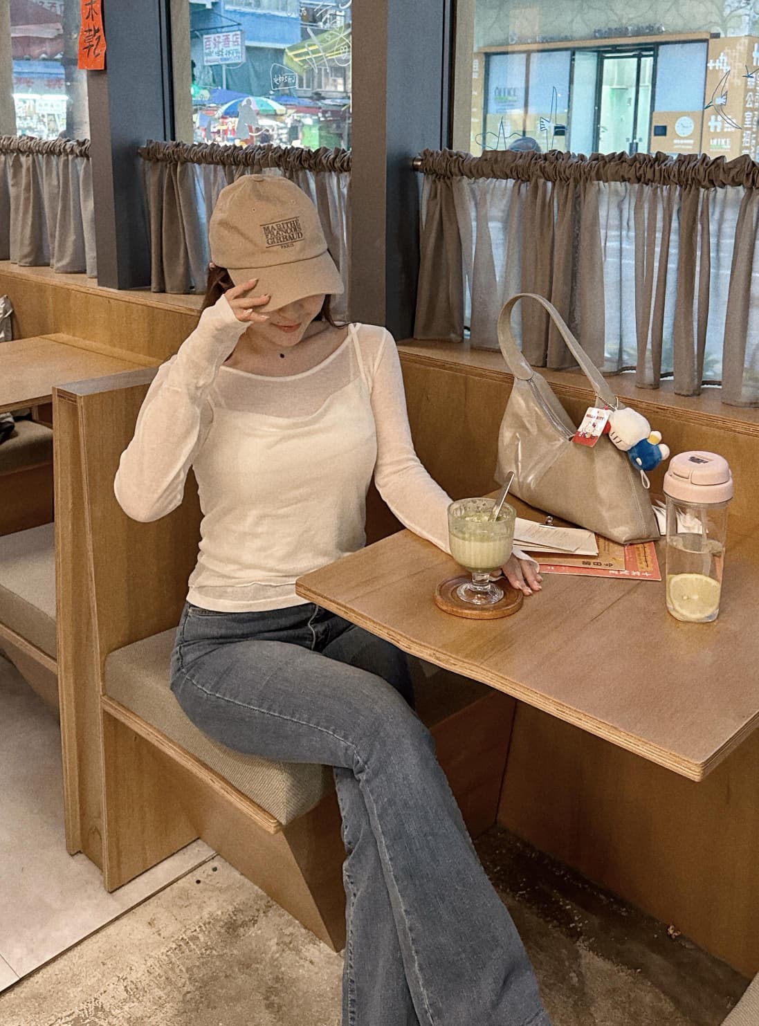 【休閒甜美】木耳邊兩件套薄身上衣