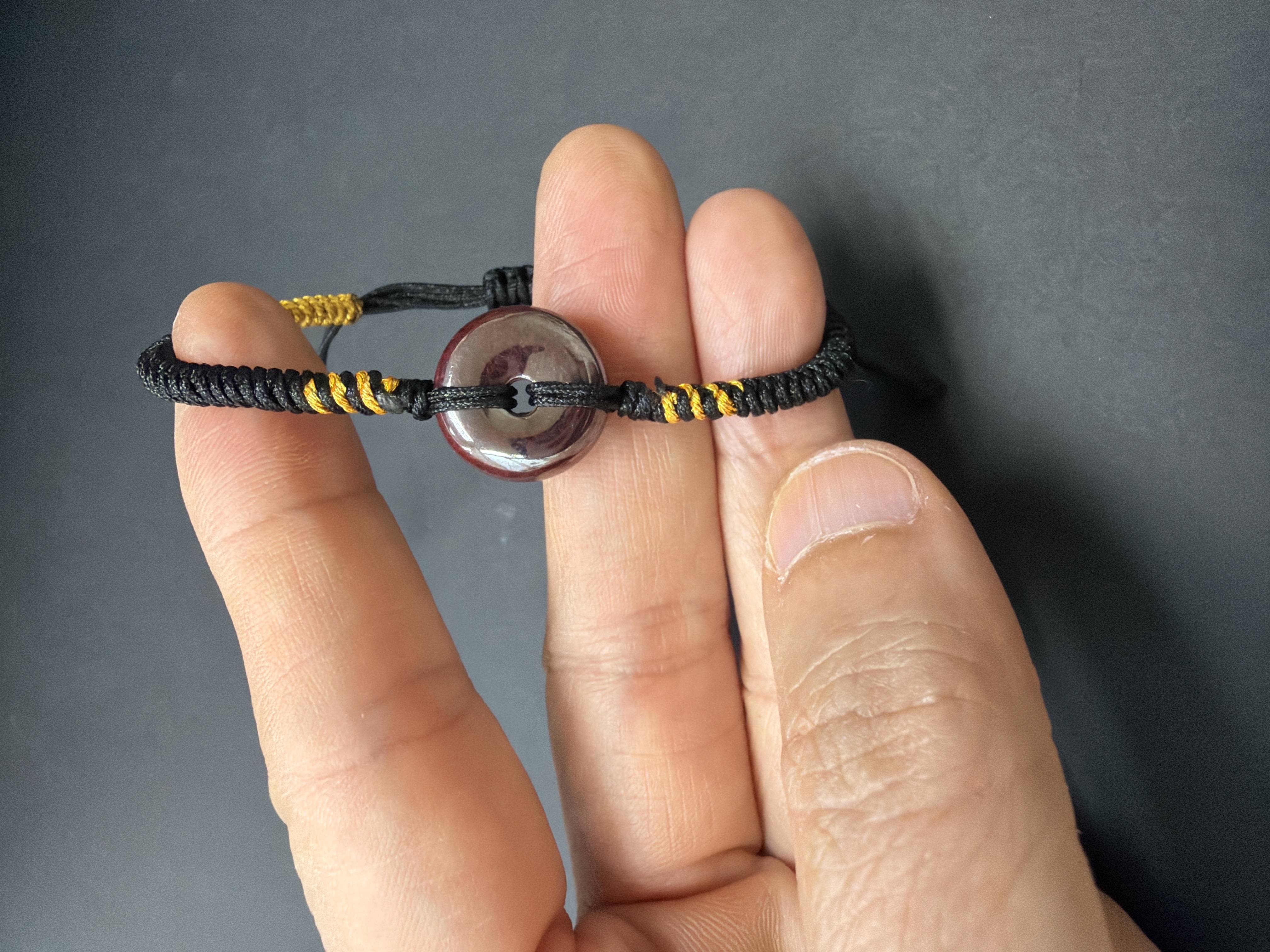 純度達99%無根硃砂平安扣吊咀約1.5cm（藥師佛法會加持（實物較沉色））