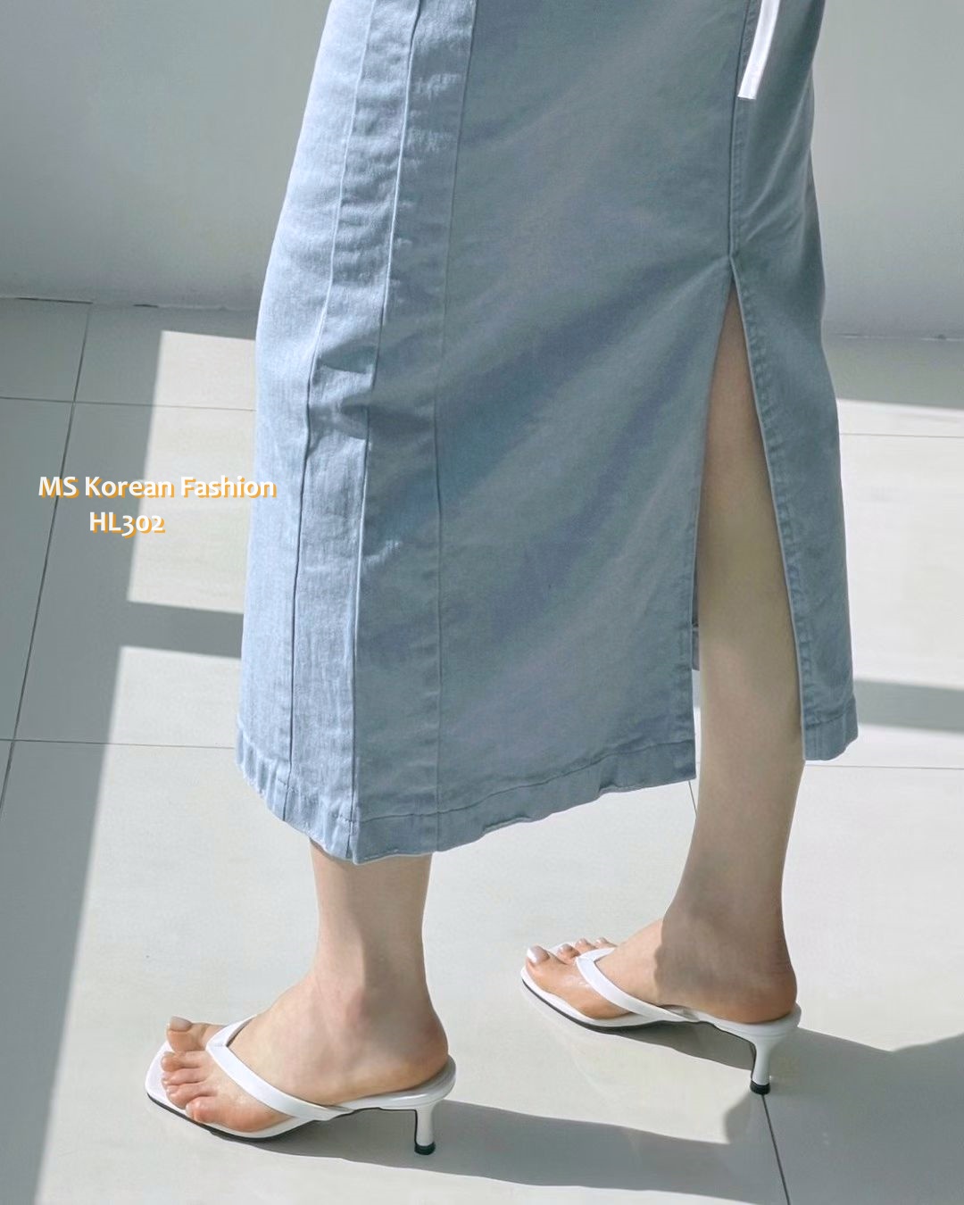 HL302 韓國🌼Howluk彈力棉後開叉半裙