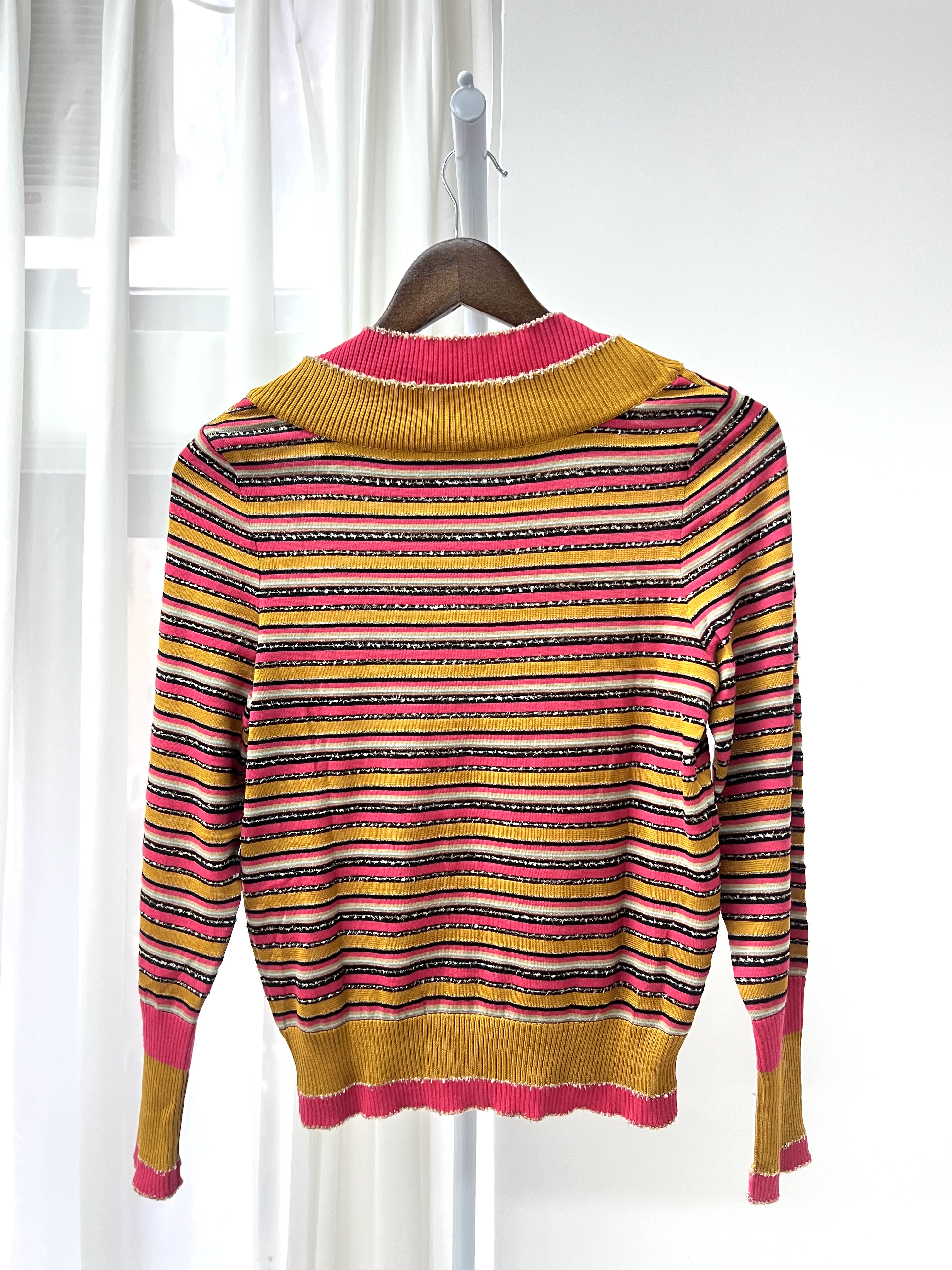Pre-Owned CHANEL Striped Knit Mock Neck Sweater / Product Code: 26051906