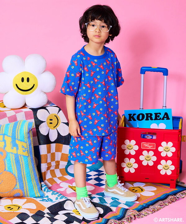 🇯🇵預訂 日本直送🇯🇵Markey’s x Wiggle Wiggle四色圖案滿印華夫格短袖T恤