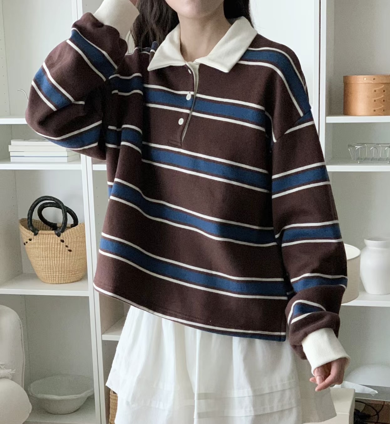 🍂Fall Pre order🍂 撞色間polo領Top