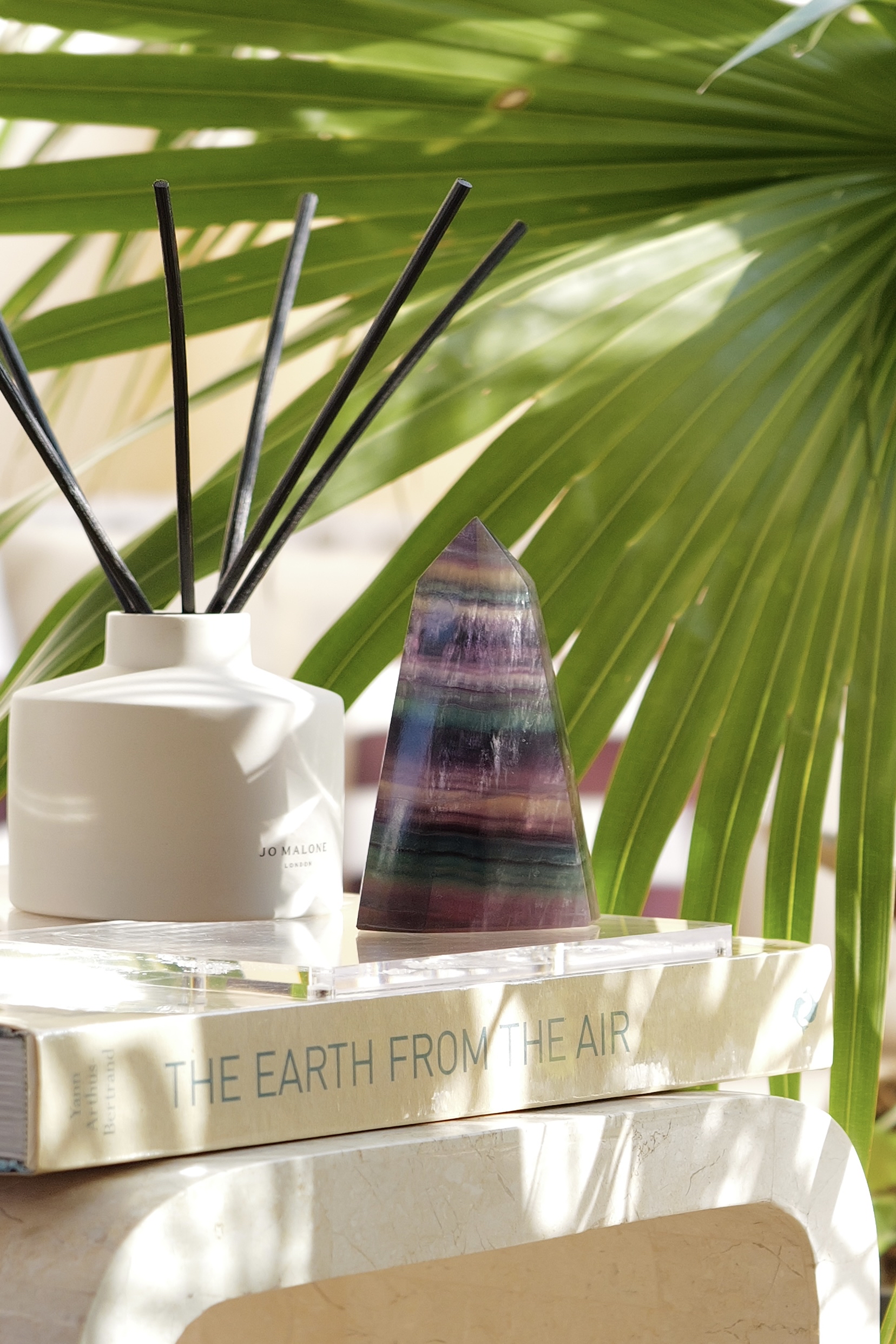 ༒12.8cm彩螢石千層紋塔尖六角柱༒ FL.390AH26JG7AA*106M