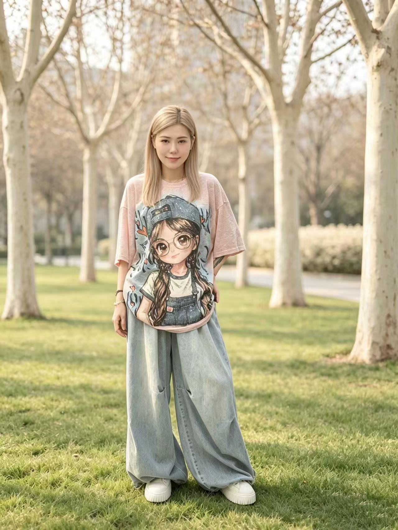 孖辮女孩T